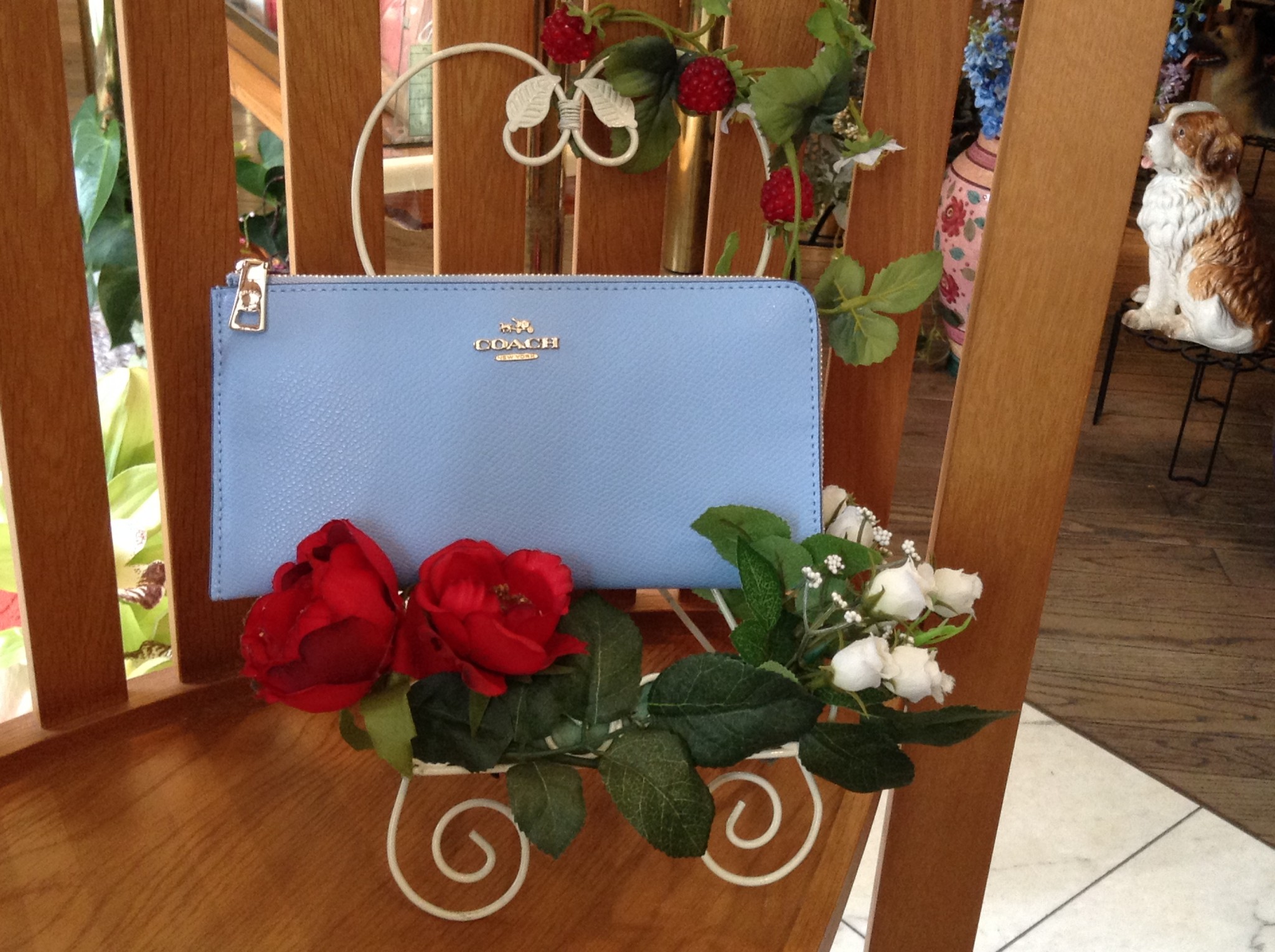 ☆コーチ☆L字ファスナー長財布(水色) - 株式会社上野商会質屋