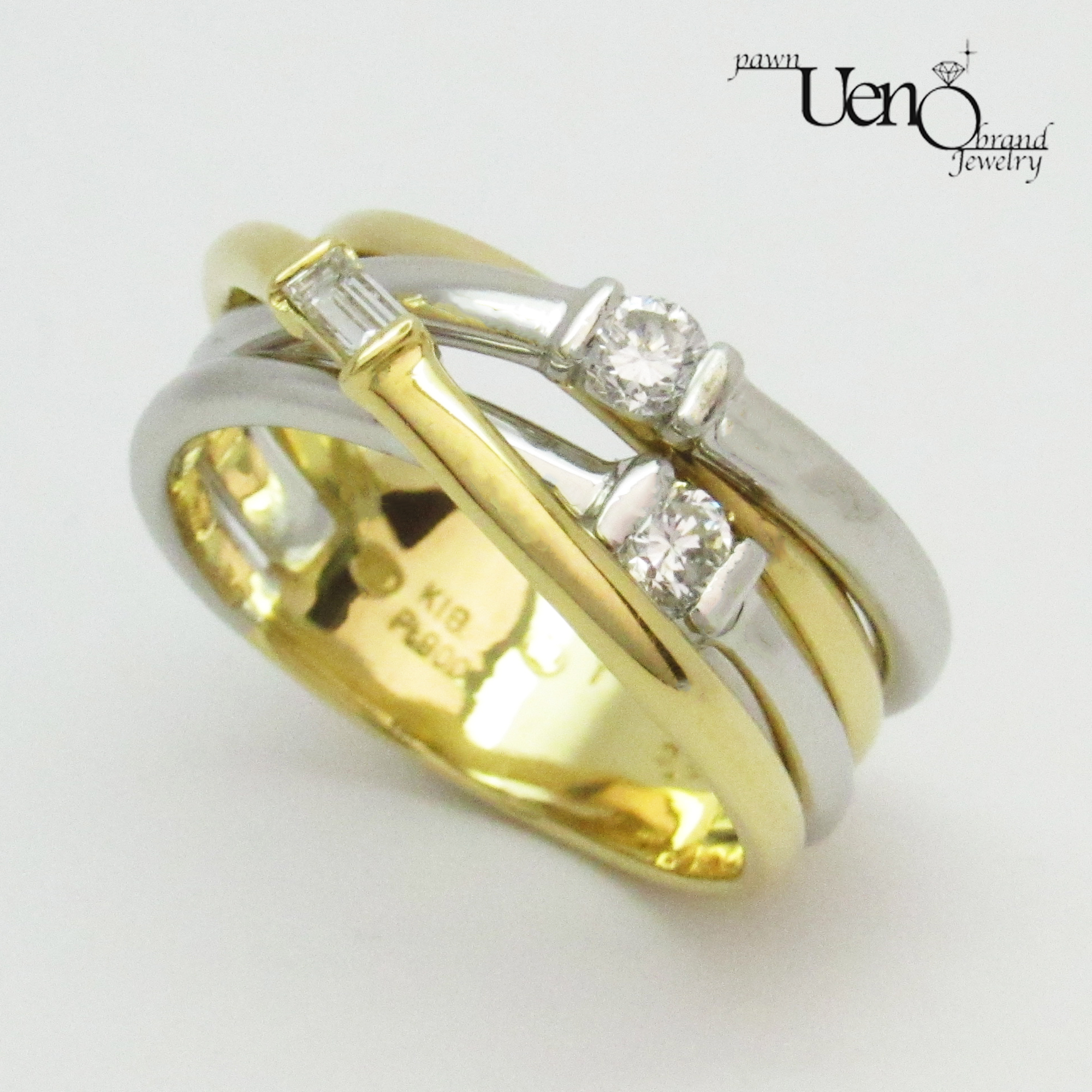 PT900/k18コンビダイヤモンドリング K18 Pt900 ダイヤモンド0.32ct コンビファッションリング - 株式会社